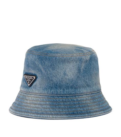 bucket hat women prada|Prada denim bucket hat.